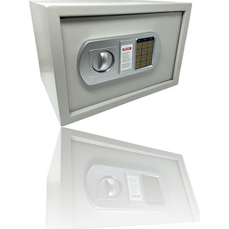 Cassaforte a muro con combinazione numerica digitale elettronica e doppia chiave di sicurezza 35x25 cm beige (1/5)