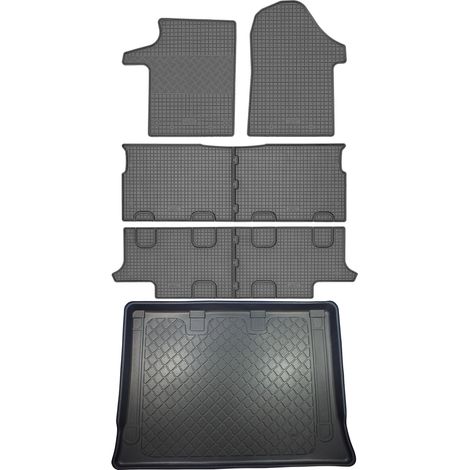 Mercedes Clase V W447 FURGONETA (5 puertas) desde 10.2014 SET - alfombrillas de goma para coche + alfombrilla para maletero