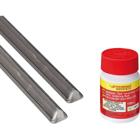 ROTHENBERGER Industrial Lot de barres de soudure 100 g avec flux de soudage 100 ml - 1500004954