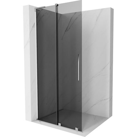 Mexen Velar L paroi de douche coulissante Walk-in 110 x 200 cm, graphite 8 mm, chrome - 871-110-003-43-01 (1/5)