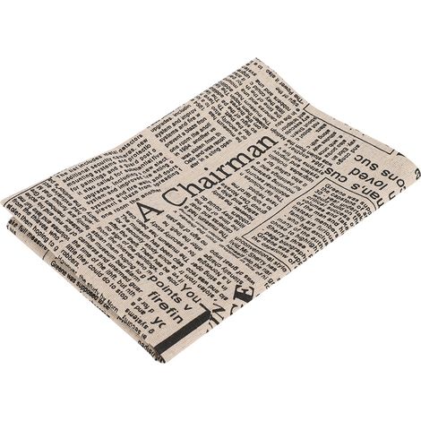 Set de 1 serviette en coton lin 71 x 50 cm motif journal anglais vintage pour table salle a manger studio photo decor (1/5)