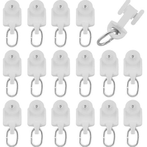 Rails de rideau de douche pour fenêtres, système de roulement silencieux pour bureau, cuisine, chambre, 50 pièces, supports à double roue en plastique de haute qualité assurant un roulement fluide (1/5)