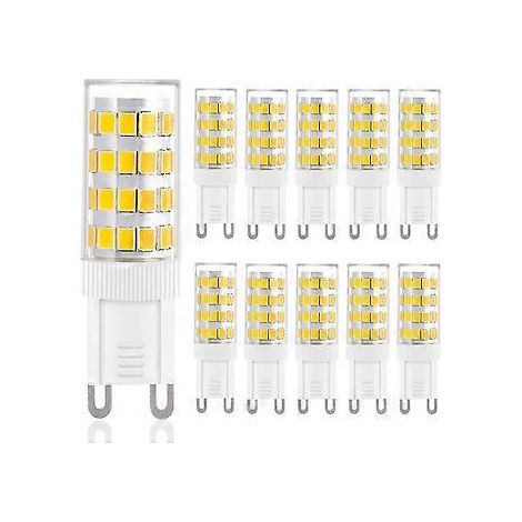 G9 LED-Lampen, warmweiß, 5 W, 500 lm, 3000 K, Ersatz für 40-W-G9-Halogenlampen, flimmerfrei, nicht dimmbar, für Beleuchtung, Dekoration, Kronleuchter, 10er-Pack