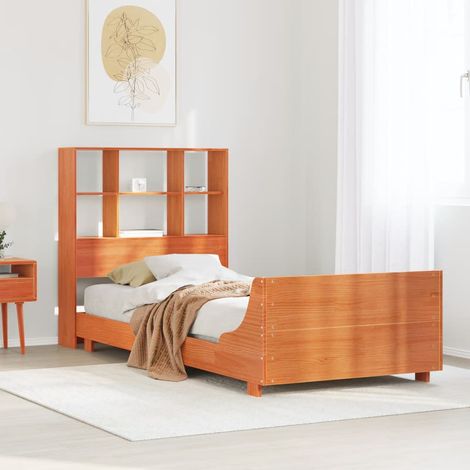 vidaXL Letto senza Materasso Marrone Cera 75x190 cm in Legno di Pino (1/5)