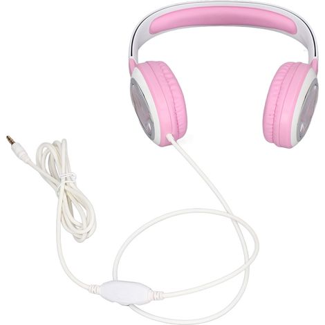 Casque filaire enfant avec limiteur de volume, multifonction, réduction de bruit, motif dessin animé, rose (1/5)
