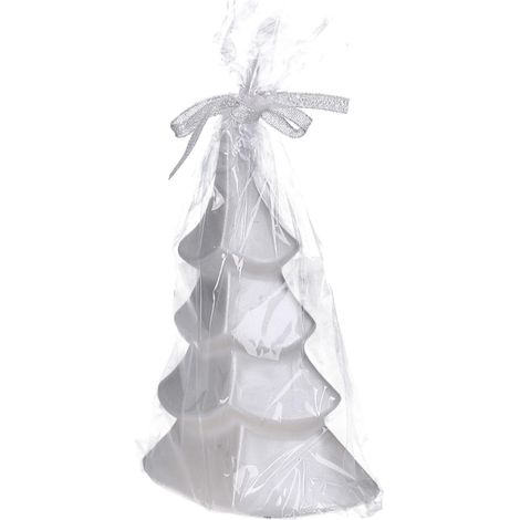Candela albero natale paraffina argento regalo decorazione addobbo