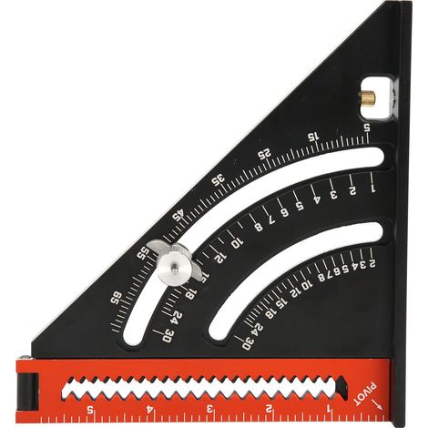 Dreieck-Winkelmesser, klappbar, aus Aluminiumlegierung, Messwerkzeug für Holzbearbeitung, 0–290 mm (1/5)