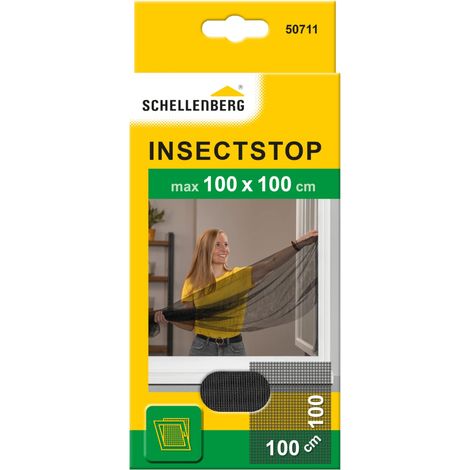 Schellenberg 50711 Zanzariera finestra per finestre fino a 100 x 100 cm, zanzariere senza perforazione, incl. nastro di fissaggio, antracite (1/4)
