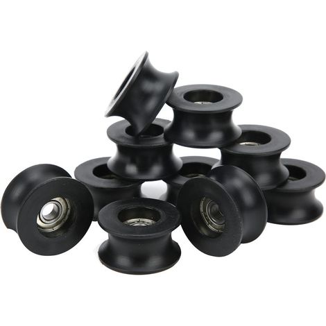 10 tiefe U-Nut-Rollenlager, Nylon-Führungsrollen für Schienen, 608ZZ, 10er-Packung (1/5)