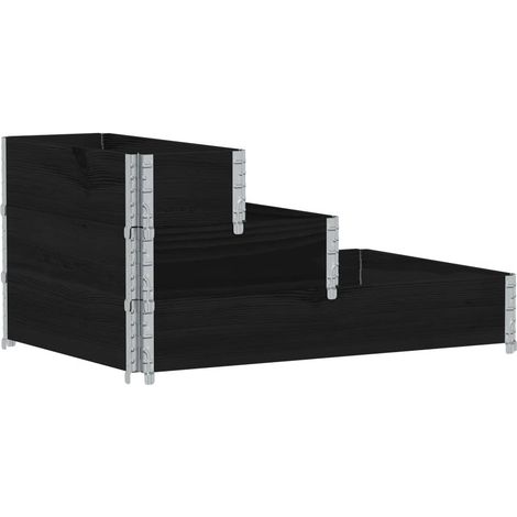 Maison Exclusive - Paletten-Aufsatzrahmen 3-fach Schwarz 120x80 c