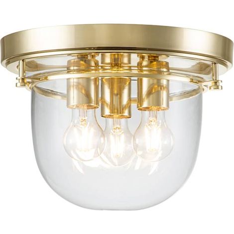 Elstead Quoizel Whistling Lampada da soffitto semi-incasso Bowl Ottone lucido, IP44 (1/5)
