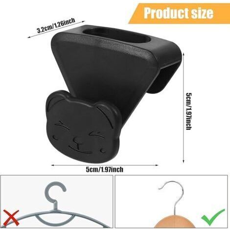 NALOOKAMIC  Noir Crochet Gain de Place pour Cintre, 18 Pcs Mignons Crochet Cintre Gain de Place Gain de Place Robuste Cintre Peu Encombrant pour Sacs à Vêtements Suspendus Placard Maison