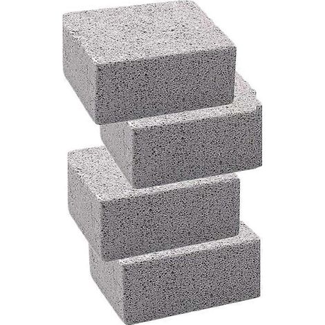 Lot de 4 blocs nettoyants pour grils, compatibles avec les pâtes à frire plates, les poêles à frire et les grils - Pierre ponce volcanique naturelle (1/5)