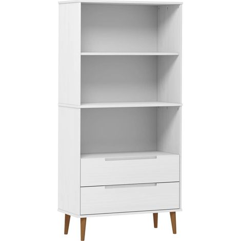 vidaXL Libreria MOLDE Bianca 85x35x170,5 cm in Legno Massello di Pino (1/5)