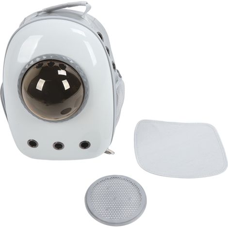 Cat Backpack Carrier Transparent Window Ventilation Holes Side Opening Portable Cat Travel Backpack for Small Dogs Cats Grey (1/5)