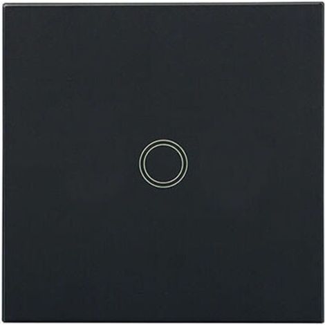 Lichtschalter, 1 Gang, 1 Weg, schwarzer Wand-Touch-Schalter mit LED-Anzeige, Lichtschalter mit gehärteter Glasscheibe, ohne Neutralleiter (maximale Belastung: 500 W)