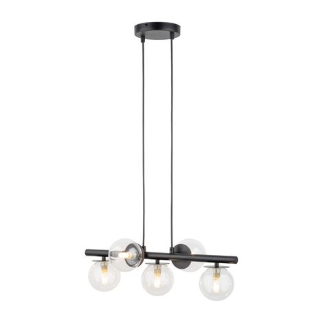 Suspension moderne noire AVOLA 5 globes verre G9 Sigma (1/2)