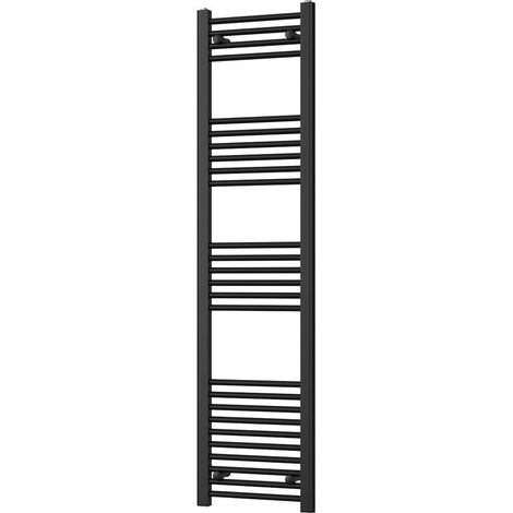 Zennor - Black Heated Towel Rail - H1600mm x W400mm - Straight (1/3)