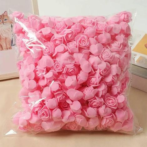 Roses artificielles en Mousse PE de 3,5 cm, pour la Saint-Valentin, pour décorer Une boîte à Bonbons de Mariage, Accessoire de mariée, Rose, 100 pièces (1/5)