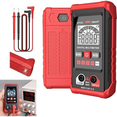Multimètre numérique automatique – Mode Smart Auto – Détection de tension sans contact – Protection contre les surcharges – Affichage rétroéclairé - Ht123 (1/5)