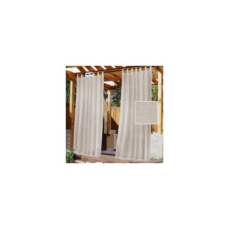 Rideau Extérieur avec Onglet en Haut - Lot de 2. Rideau Imperméable aux Occultants, Fermeture Velcro, pour Pergola, Gazebo, Terrasse, Pavillon, H240 x L132 cm, Naturel (1/5)
