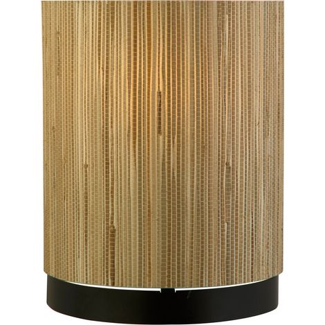 Applique Meadow 1Lt, paralume in erba naturale e metallo nero (1/3)