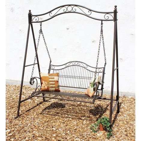 DanDiBo Hollywoodschaukel Metall Antik 2 Sitzer Gartenschaukel 082505 Schaukel Garten Schmiedeeisen (1/5)