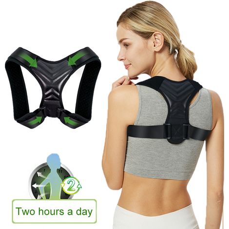 Correcteur de posture ajustable, soutien dorsal lombaire, redresseur d'épaules et dos, ceinture de correction posturale (1/5)