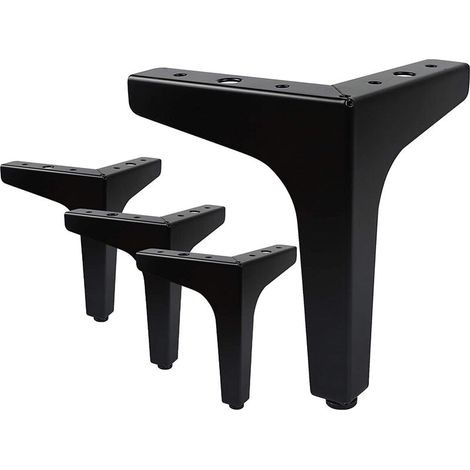 [NIEMALS VERWENDET] 4 Stück Möbelfüße 15cm Bettbeine Tschbeine mit Schrauben für Sofa Schrank Stuhl Schwarz