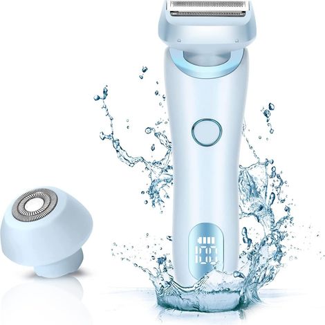 Rasoir electrique femme deux en un rechargeable pour jambes aisselles et maillot tondeuse IPX7 etanche usage sec et humide