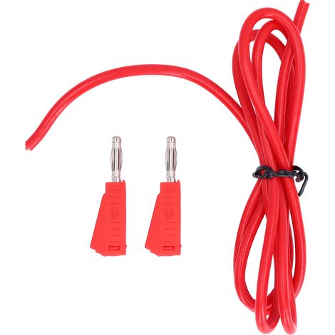 Fil de test avec fiche banane, laiton et PE, câble électrique 4mm rouge pour testeur de tension et batteries de camion (1/5)