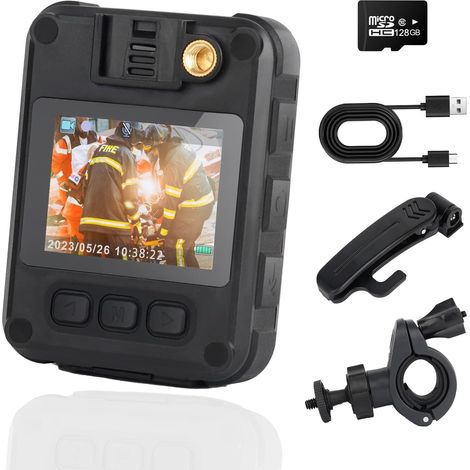 Caméra corporelle 1440p HD étanche avec vision nocturne et GPS, adaptée aux forces de l'ordre et à un usage personnel. (1/5)