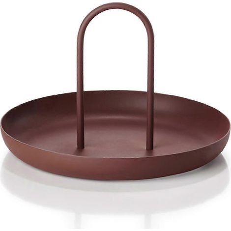 Plateau de service rond en métal, portable, à poser sur une table, style moderne et épuré, avec poignée, édition d (1/4)