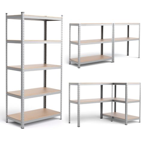 Scaffale portaoggetti scaffale per carichi pesanti scaffale a innesto scaffale in metallo 5 livelli scaffale da officina 91 x 46 x 183 cm argento 88305690 88305690 88305690 88305690 88305690 88305690