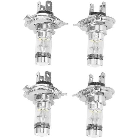 Lot de 4 ampoules LED H4 HB2 9003 100 W, blanc 6000 K, 20 LED haute puissance, pour phares antibrouillard de voiture. (1/5)