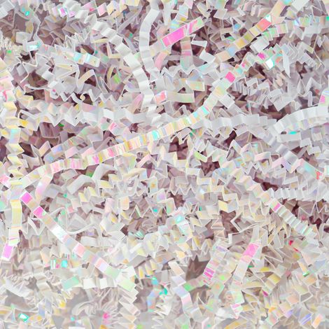 Papier froissé blanc diamant, 113 g (4 oz), idéal pour emballer les cadeaux et garnir les paniers. Décoration polyvalente pour anniversaires, mariages, fête des mères. (1/5)