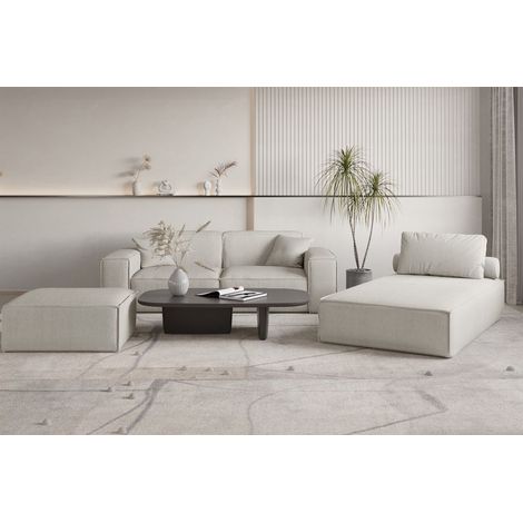 Polstermöbel Set 3-teilig CELES PREMIUM in Stoff Scala Sandgrau (1/5)