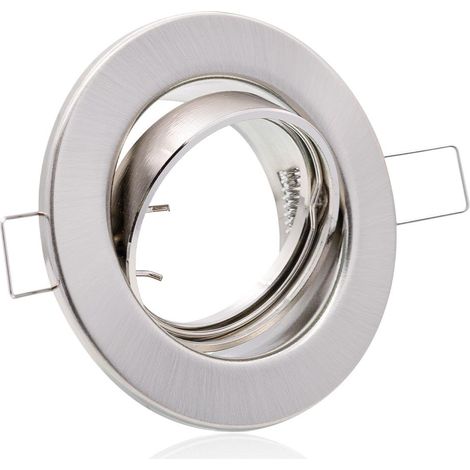 Einbaustrahler Rahmen rund Edelstahl-gebürstet schwenkbar Ring Decken Spot Sprengring (1/5)