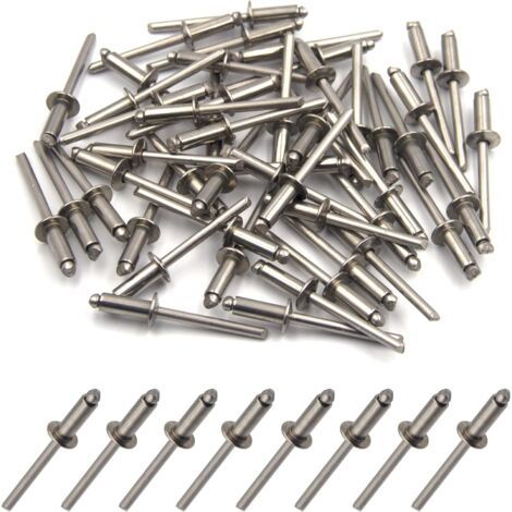 Lot de 50 rivets aveugles en acier inoxydable 304 (4,8 mm x 16 mm) (1/3)