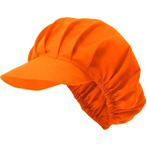 Cofia de cocina con visera rígida y goma elástica VELILLA Serie 404004  Naranja flúor