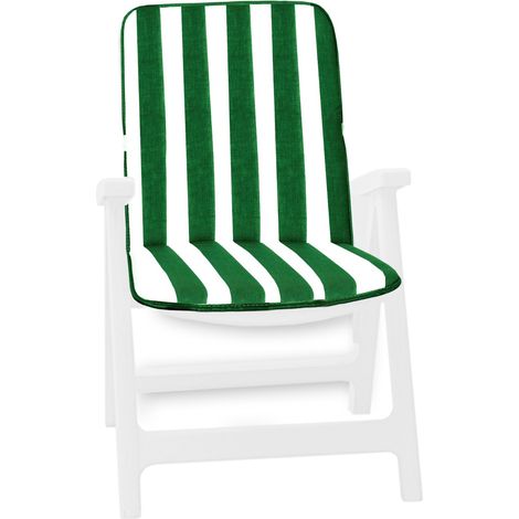 Cuscino Sedia Poltrona Morbido A righe Coprisedia Giardino Interno Esterno 100% Made In Italy - Verde (1/5)