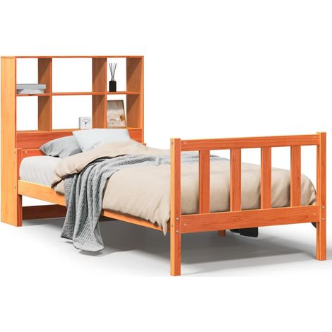 Maison Exclusive - Cama con estantería sin colchón madera maciza (1/5)