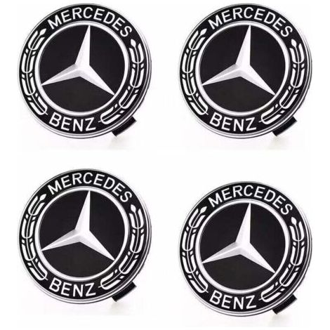 Cache Moyeux Compatible with Mercedes Benz 75mm Cache de Roue Centrale ABS Accessoires de Voiture—(4 pièces) (1/5)