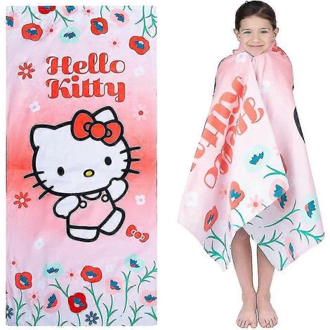 Serviette de bain pour enfants (garçons et filles), avec motifs de dessins animés, idéale pour la plage, la piscine, l'été, le bain et la douche, 61 x 122 cm, WHBYV