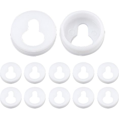 Lot de 10 crochets d'armoire en plastique de 20 mm avec trou de serrure rond pour étagère (1/5)