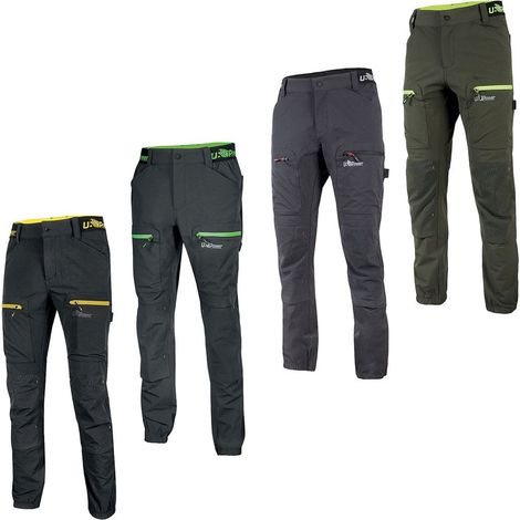 U-Power Horizon Pantalone Da Lavoro Rinforzati Battitacco Tessuto U-5 Nero M