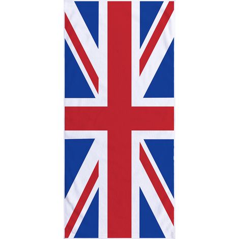 Serviette De Plage - Coton - Imprimé Drapeau Britannique - 75 x 150 cm - 1 Pièce (1/5)