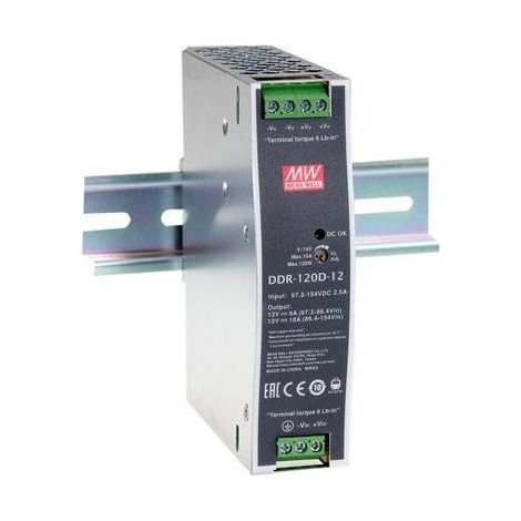 Mean Well DDR-120C-48 Convertitore DC/DC per guida DIN 48 V/DC 2.5 A 120 W Num. uscite:1 x Contenuto 1 pz.