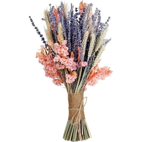 Lavande séchée naturelle (gypsophile) 45 cm pour bouquets de mariage centres de table décoration intérieure multicolore - Pensée rose lavande (1/5)