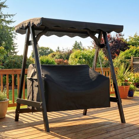 Housse de balancelle de jardin 2 places, imperméable et résistante au vent et aux UV, en tissu Oxford 420D.